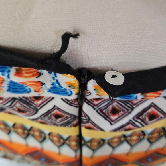 Ashley Stewart Women Career Aztec Print Pencil Trim Fringe Skirt Plus Size: 16 - Picture 6 of 6